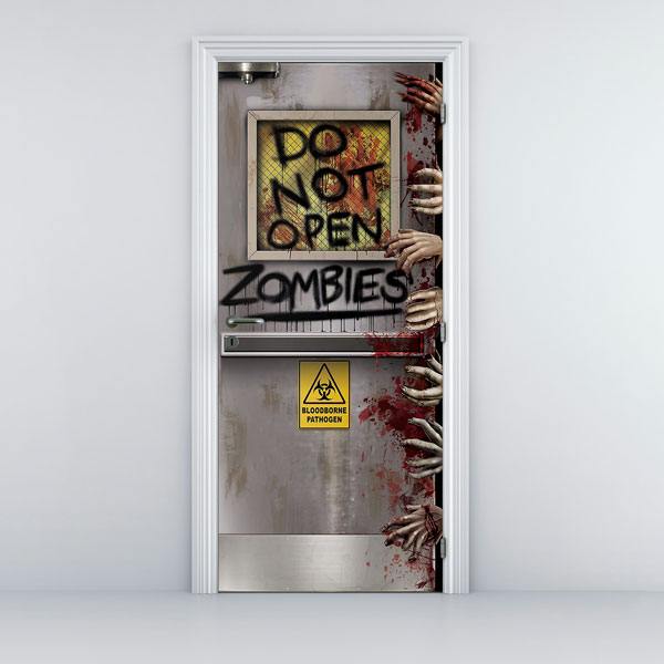 Vinilos Decorativos: Puerta Peligro Zombies