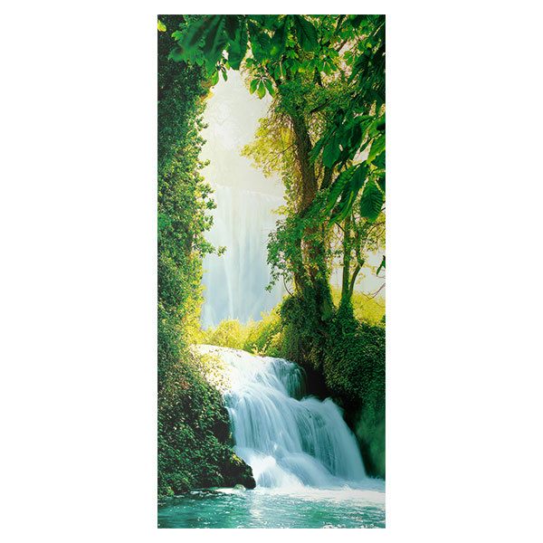 Vinilos Decorativos: Puerta Cascada en el Bosque