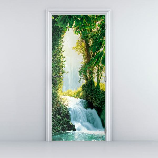 Vinilos Decorativos: Puerta Cascada en el Bosque