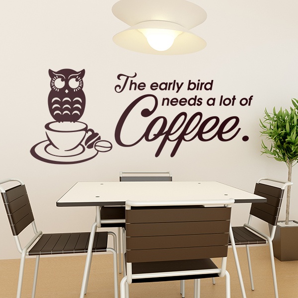 Vinilos Decorativos: A good coffee helps an early riser