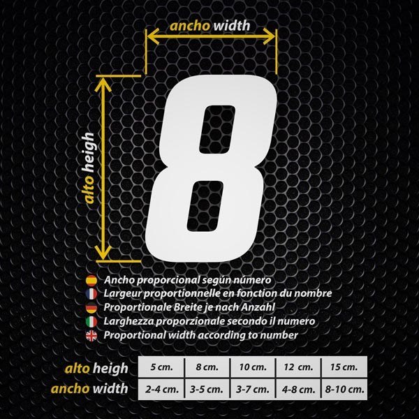 Pegatinas: N&uacute;meros Highway en Relieve