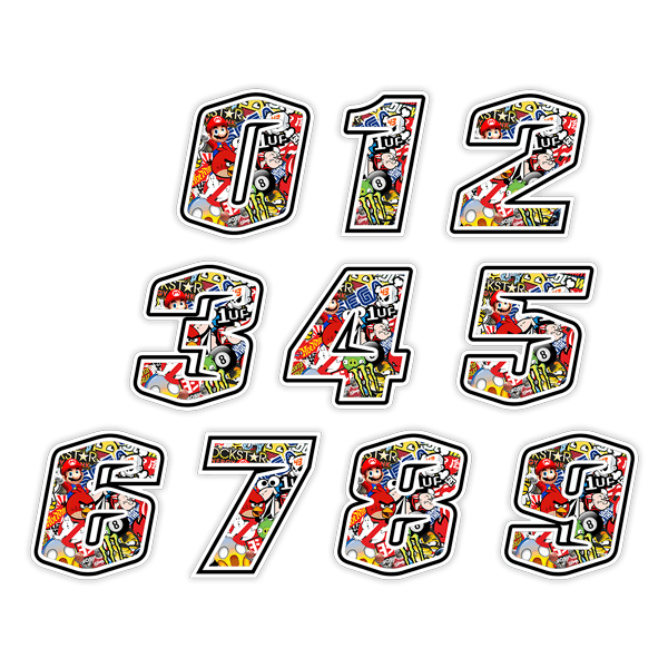 Pegatinas: Números stickerbomb