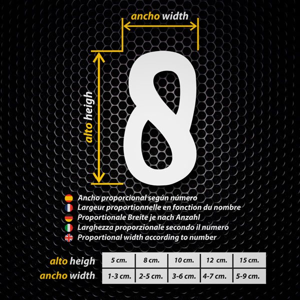 Pegatinas: N&uacute;meros Cherish en Gran Formato
