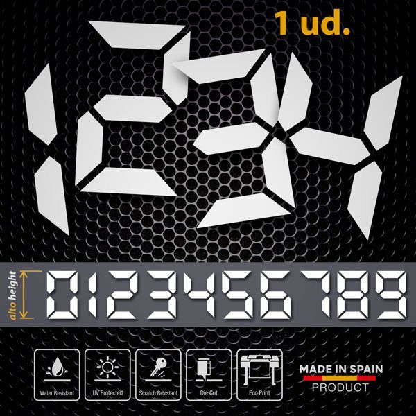 Pegatinas: N&uacute;meros Digitales de Estilo Racing