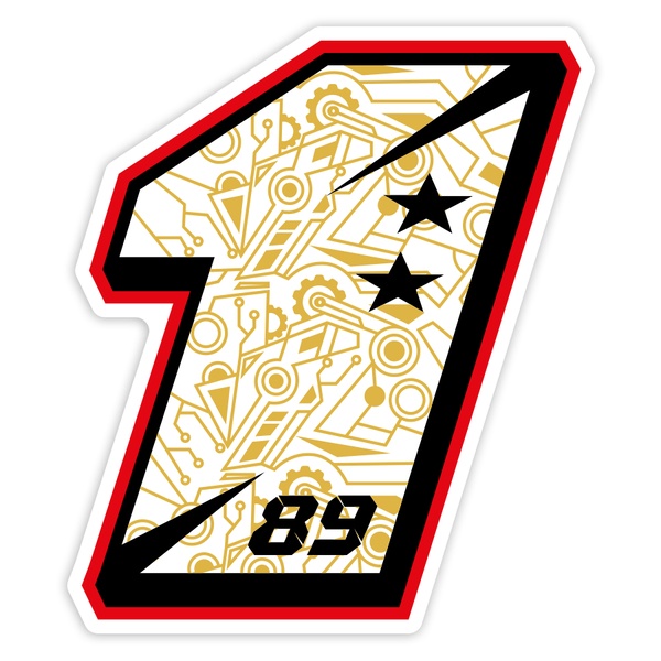 Pegatinas: Número 1 Jorge Martín MotoGP
