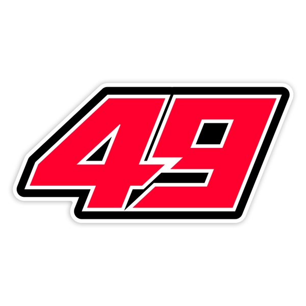 Pegatinas: N&uacute;mero 49 con Estilo Geom&eacute;trico