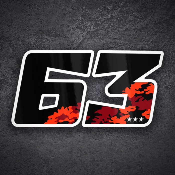 Pegatinas: Número 63 MotoGP Francesco Bagnaia