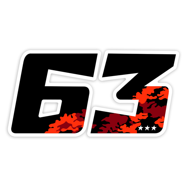 Pegatinas: Número 63 MotoGP Francesco Bagnaia