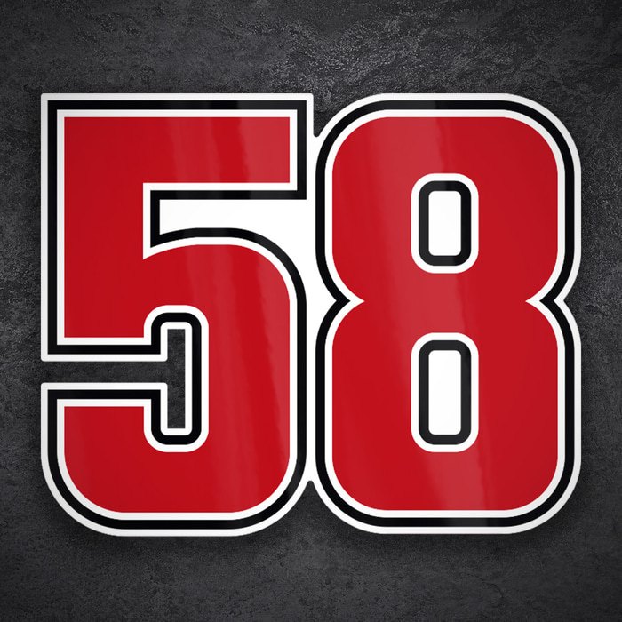 Pegatinas: N&uacute;mero 58 Marco Simoncelli