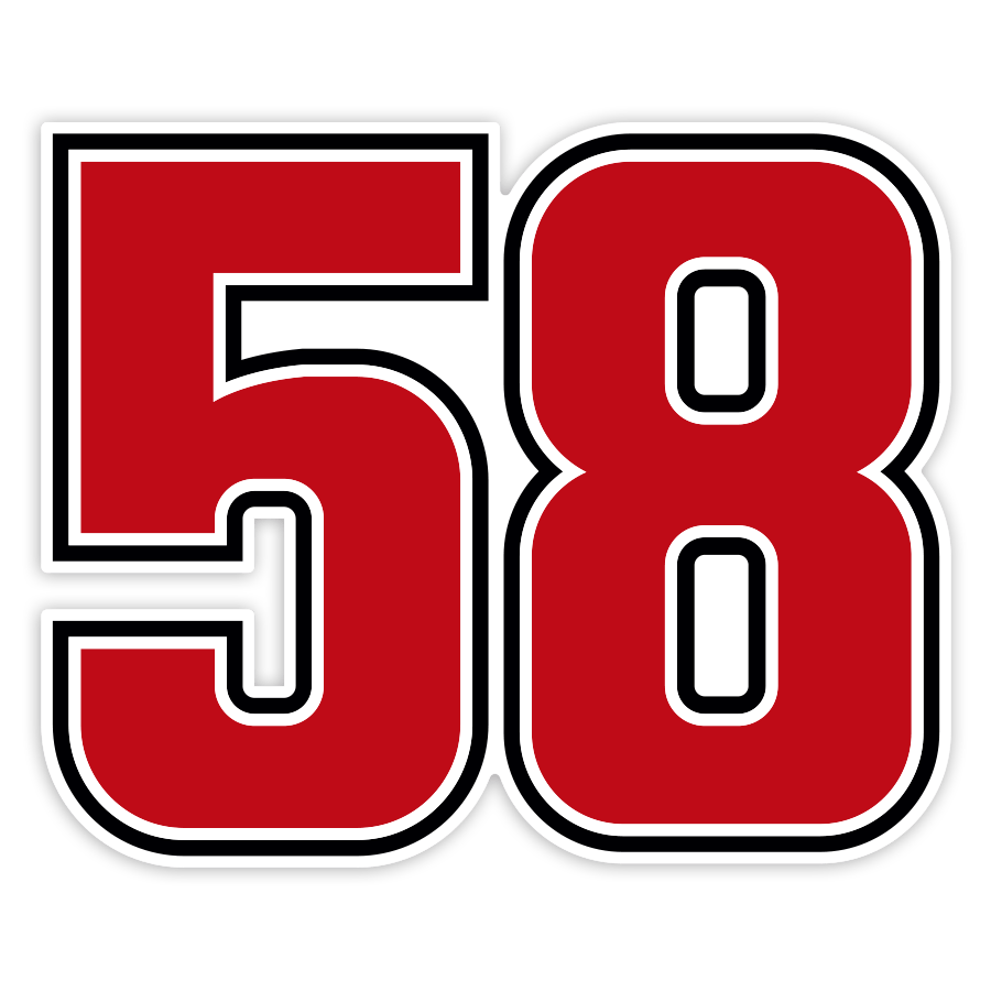 Pegatinas: N&uacute;mero 58 Marco Simoncelli