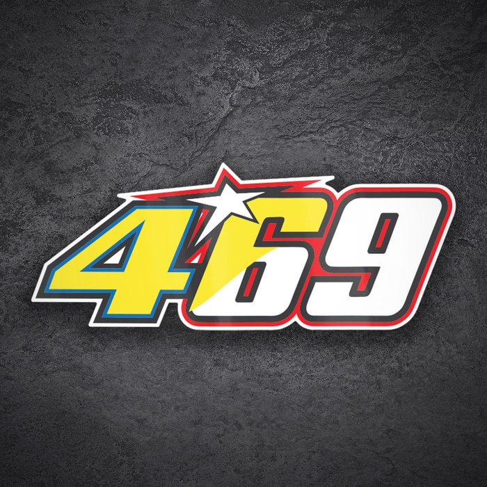 Pegatinas: Número 469 MotoGP Valentino Rossi & Nicky Hayden
