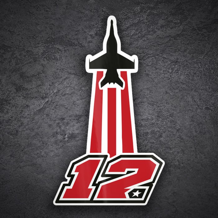 Pegatinas: N&uacute;mero 12 Maverick Vi&ntilde;ales MotoGP