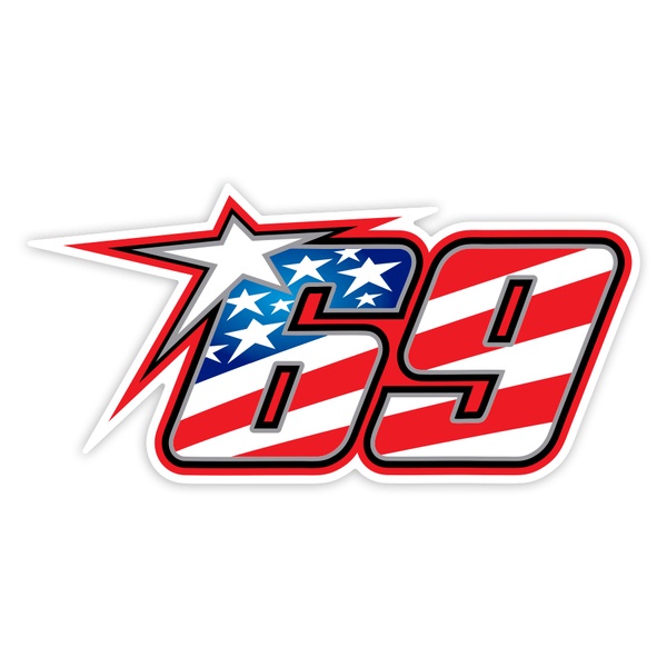 Pegatinas: Número 69 MotoGP Nicky Hayden