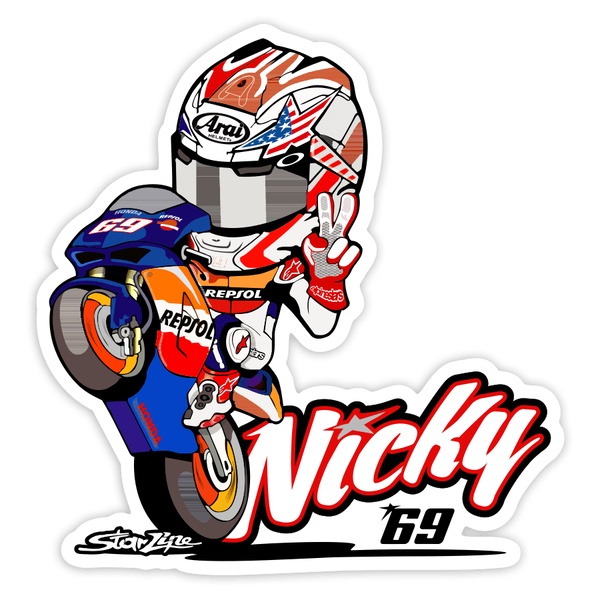 Pegatinas: Nicky 69 MotoGP Nicky Hayden