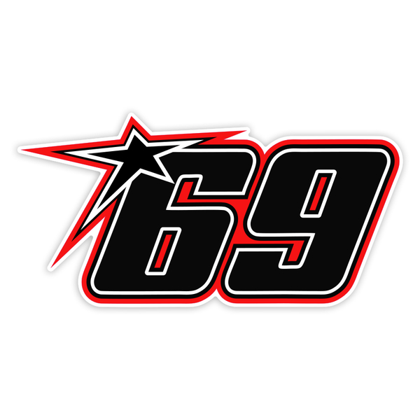 Pegatinas: Número 69 MotoGP Nicky Hayden