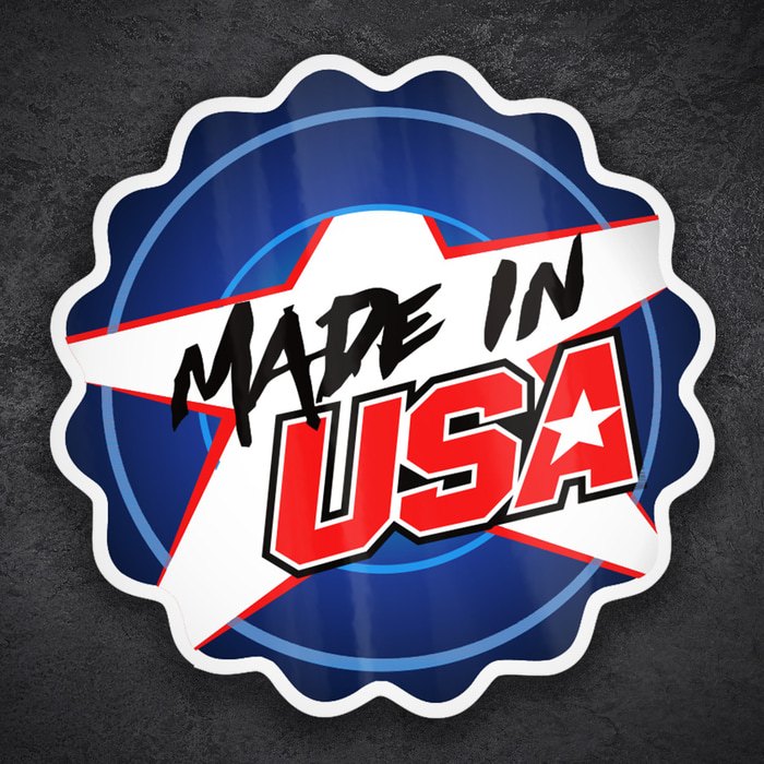 Pegatinas: Dise&ntilde;o Patri&oacute;tico Made in USA con Estrella y Franj