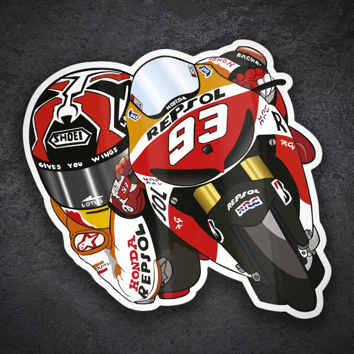 Pegatinas: N&uacute;mero 93 Marc M&aacute;rquez Honda Repsol