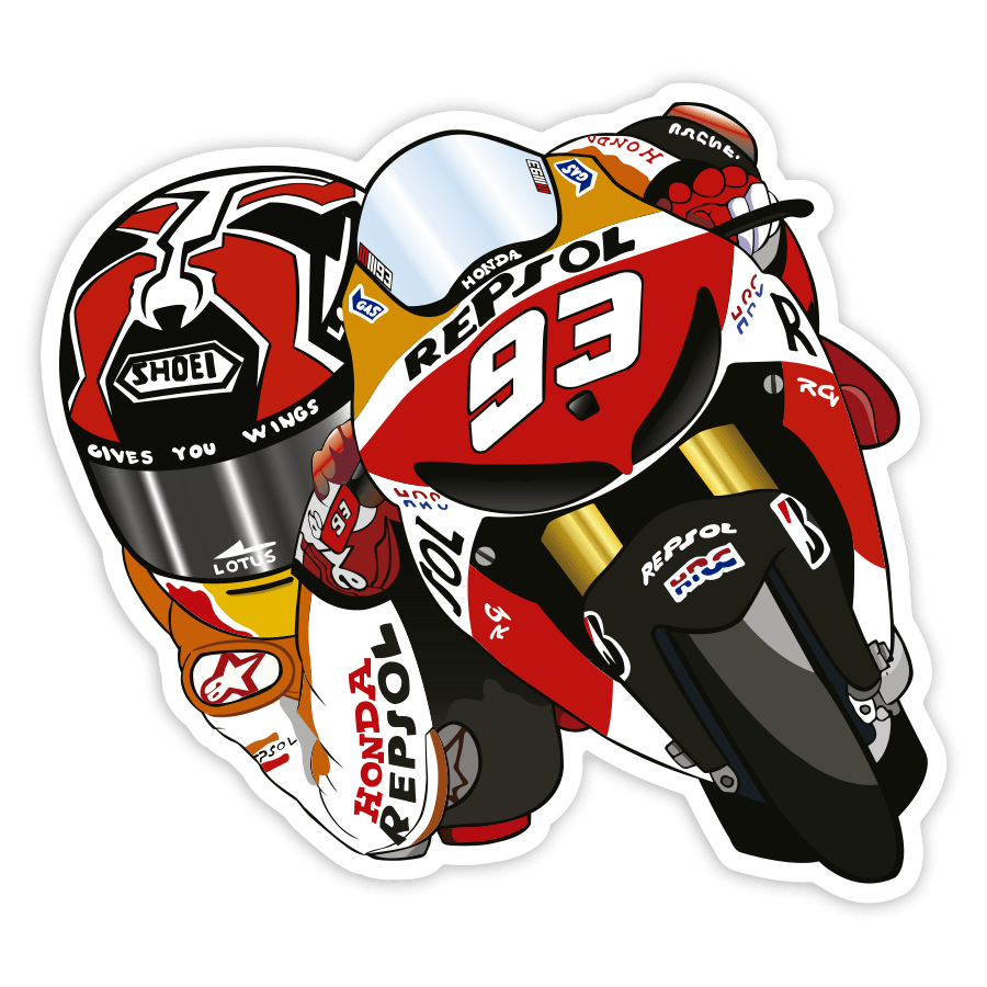 Pegatinas: MotoGP 93 Marc Márquez Honda Repsol