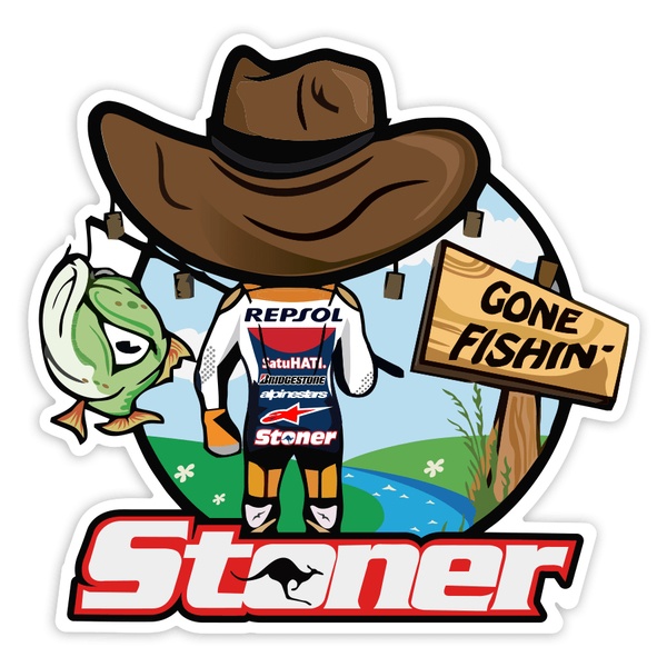 Pegatinas: Stoner MotoGP Gone Fishin