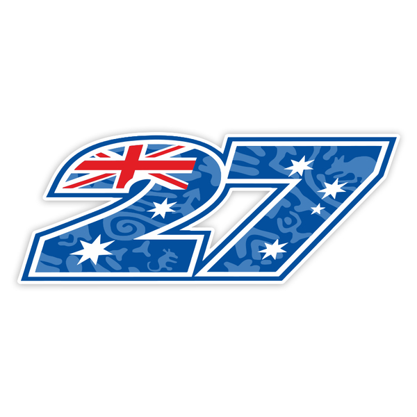 Pegatinas: Número 27 MotoGP Casey Stoner