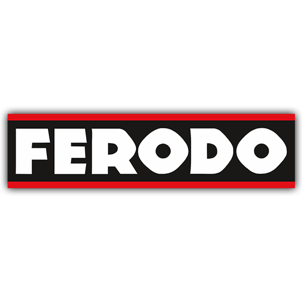 Pegatinas: Ferodo con Fondo Negro y Borde Rojo