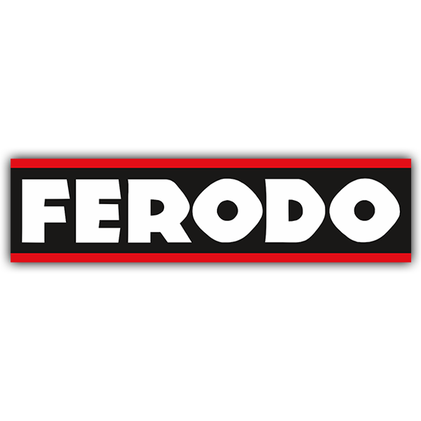 Pegatinas: Ferodo con Fondo Negro y Borde Rojo