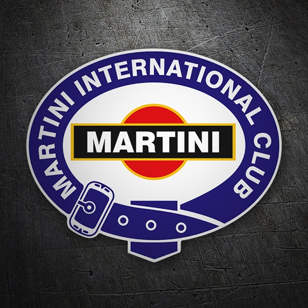 Pegatinas: Martini International Club con Fondo Circular Rojo