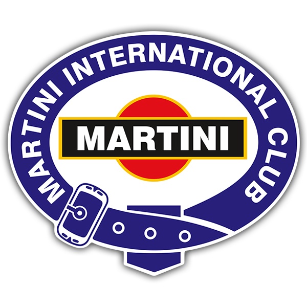 Pegatinas: Martini International Club con Fondo Circular Rojo