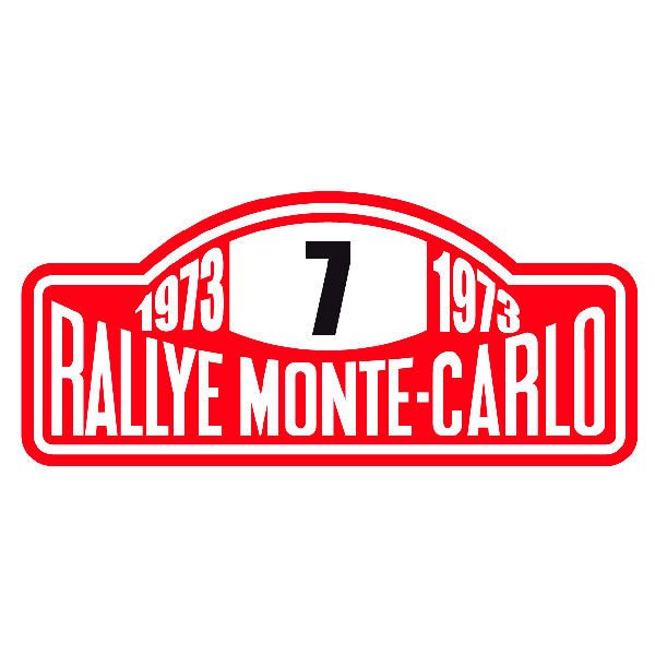 Pegatinas: N&uacute;mero 7 con Texto Rallye Monte-Carlo 1973
