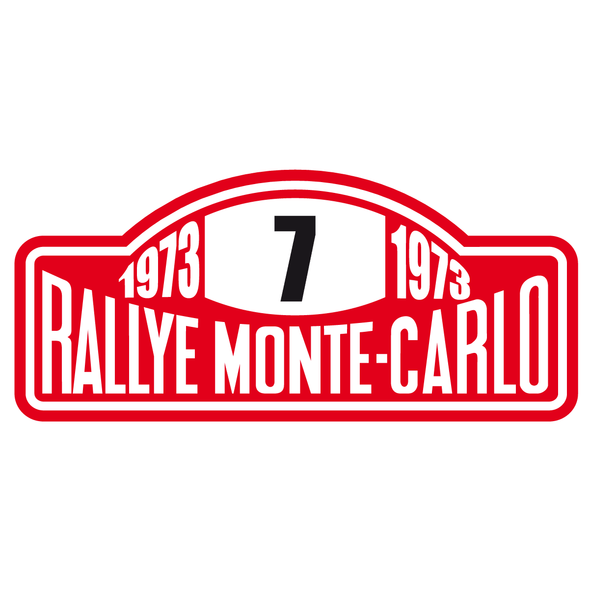 Pegatinas: N&uacute;mero 7 con Texto Rallye Monte-Carlo 1973