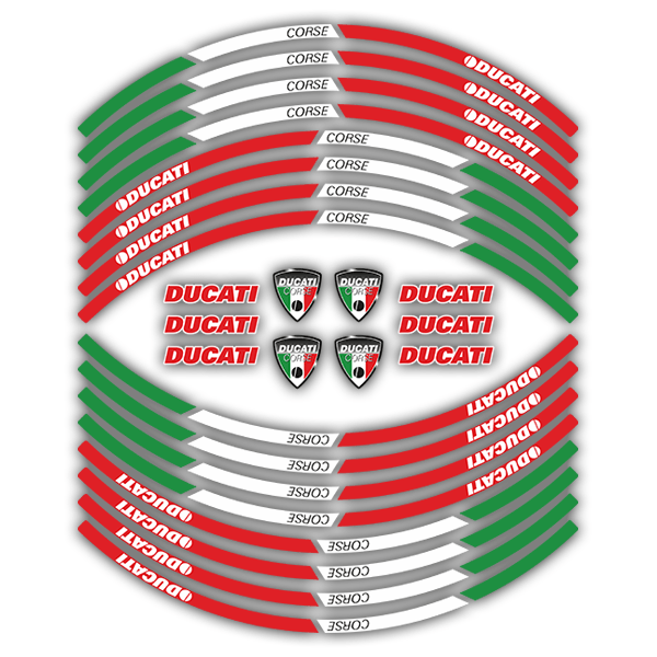 Pegatinas: Kit adhesivo Bandas llantas bandera Italia