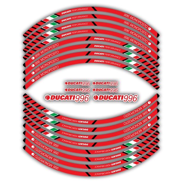 Pegatinas: Kit adhesivo Bandas llantas Ducati 996 Monoposto