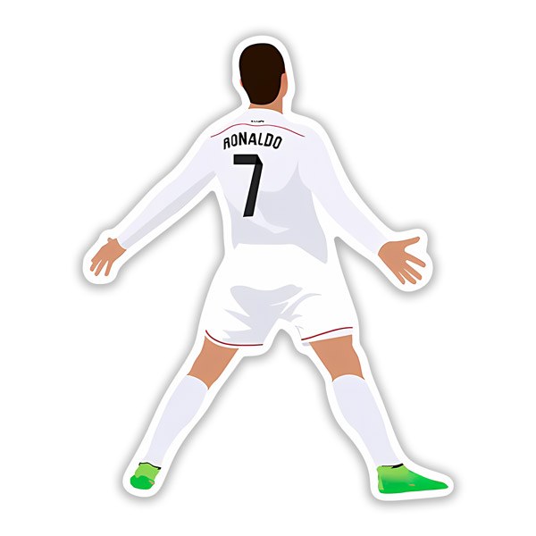 Pegatinas: Pegatina de Cristiano Ronaldo celebrando con camis