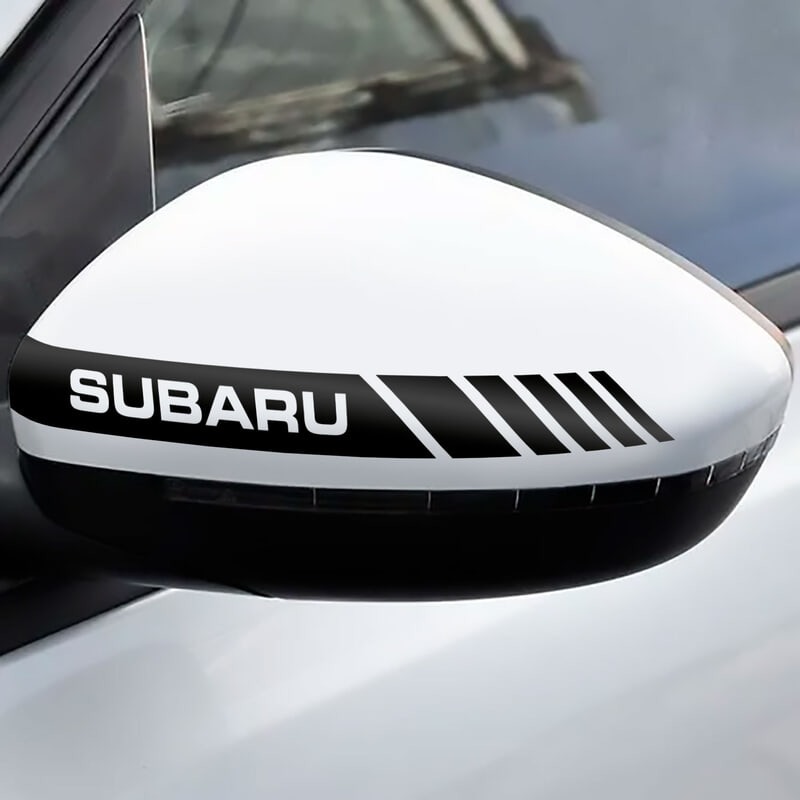 Pegatinas: Retrovisor Subaru con Texto Estilizado