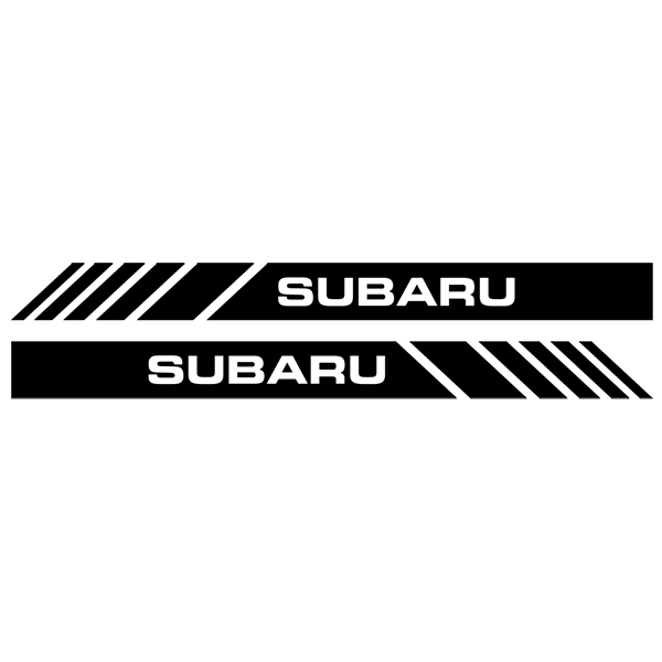 Pegatinas: Retrovisor Subaru con Texto Estilizado