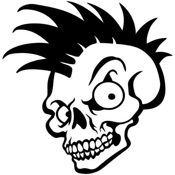 Pegatinas: Calavera Cresta Estilo Rockero
