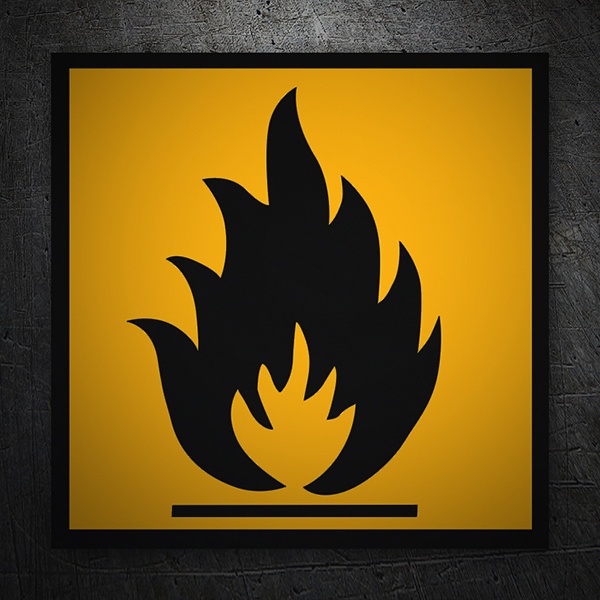 Pegatinas: Pegatina de señal de peligro de incendio