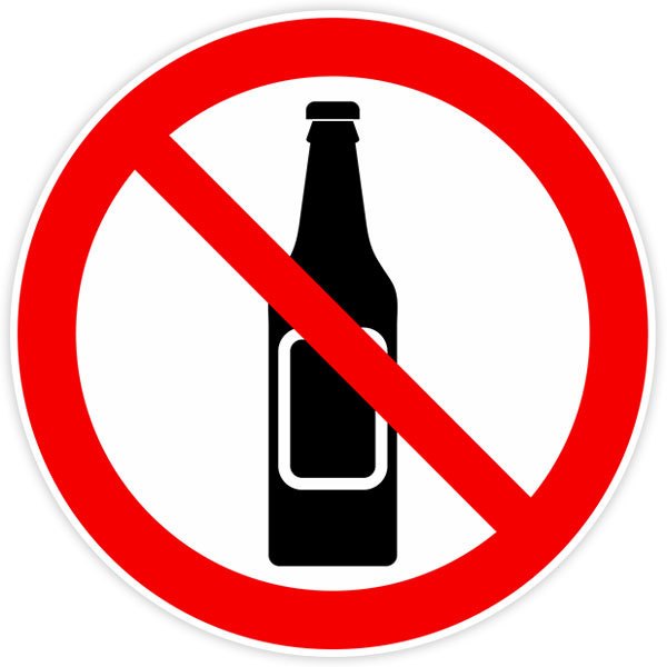 Pegatinas: Prohibido bebidas alcohólicas