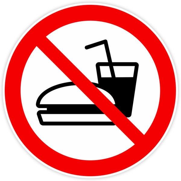 Pegatinas: Prohibido comer comida basura