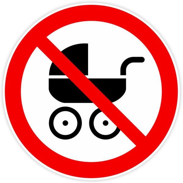 Pegatinas: Prohibido carritos de bebé