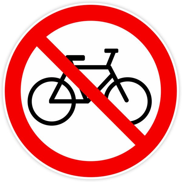 Pegatinas: Prohibido ir en bicicleta