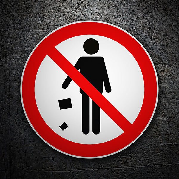 Pegatinas: Prohibido arrojar basura