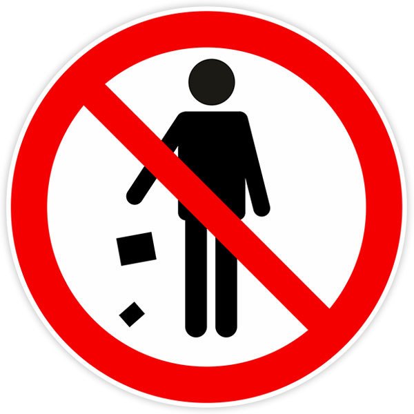 Pegatinas: Prohibido arrojar basura