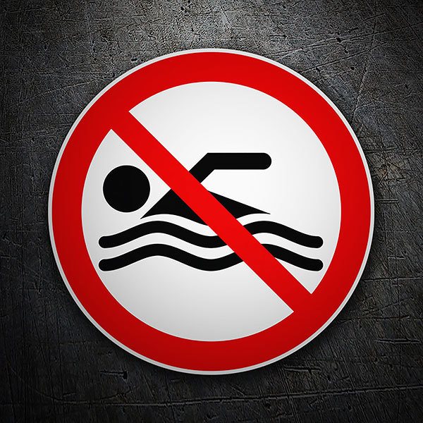 Pegatinas: Prohibido nadar