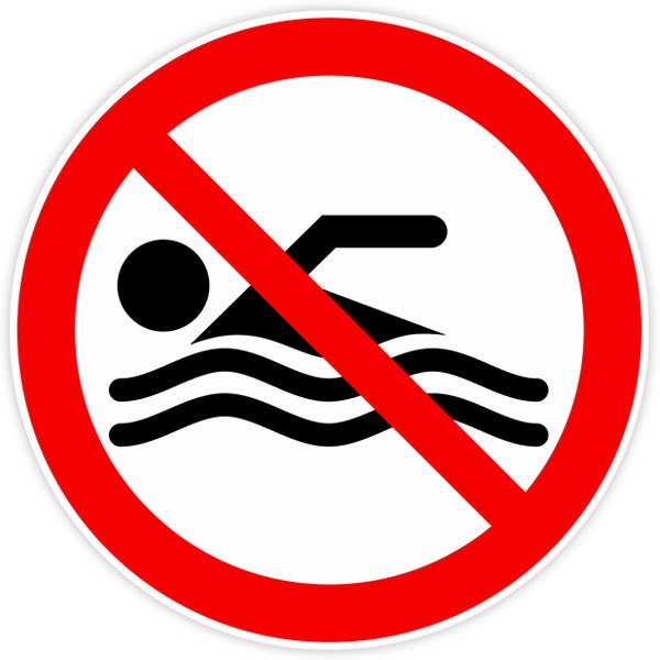 Pegatinas: Prohibido nadar