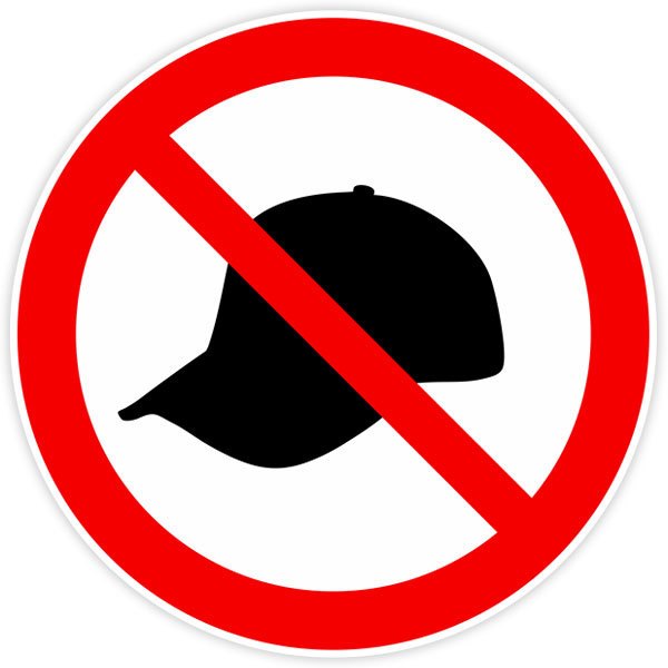 Pegatinas: Prohibido llevar gorra