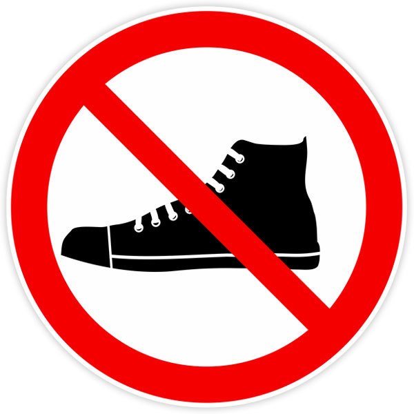 Pegatinas: Prohibido entrar con zapatillas