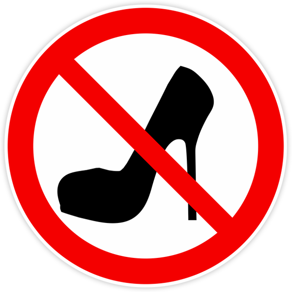 Pegatinas: Prohibido entrar con zapatos de tacón