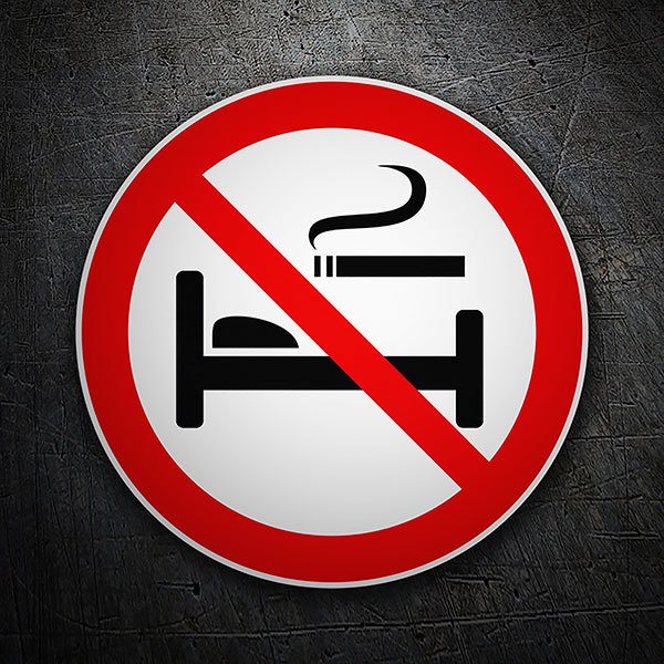 Pegatinas: Prohibido fumar en la cama