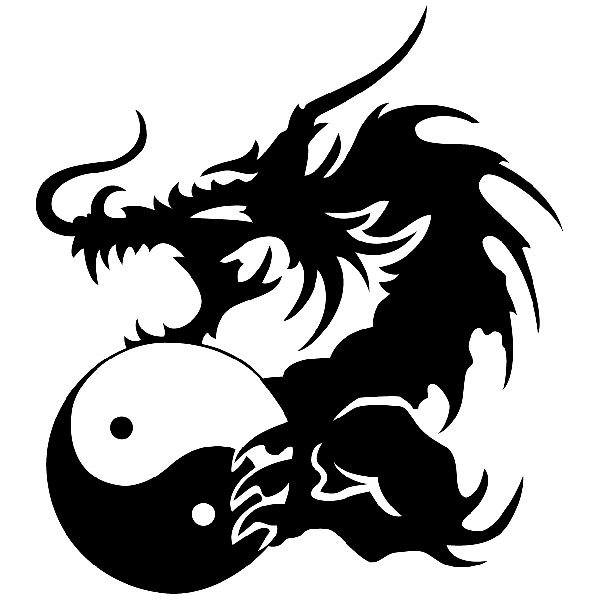 Pegatinas: Dragón Yin Yang